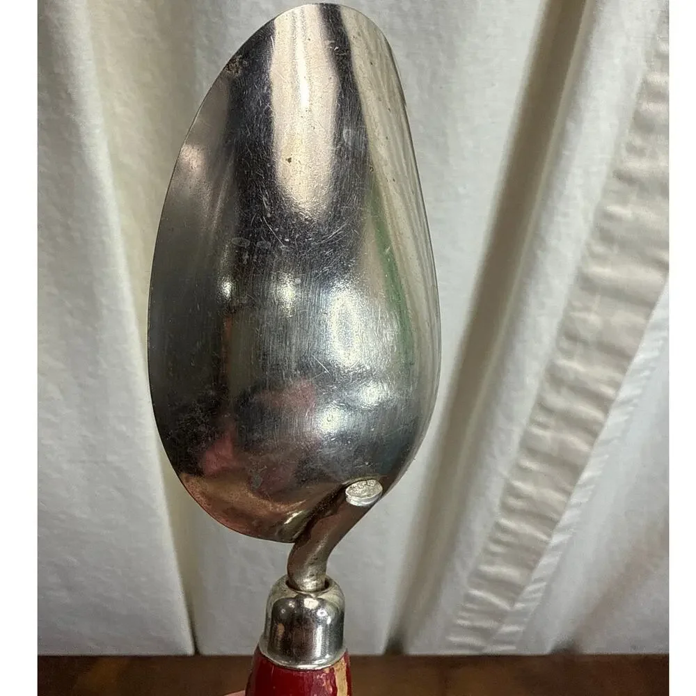 A&J Vintage Level Full 1/4 Cup Measuring Scoop Cup Red Wood Handle & Metal USA